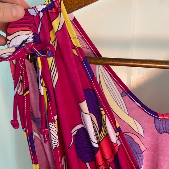 Maxi Disco Flowers Dress XL - XXL VTG 90’s do 70’s - Picture 3 of 6